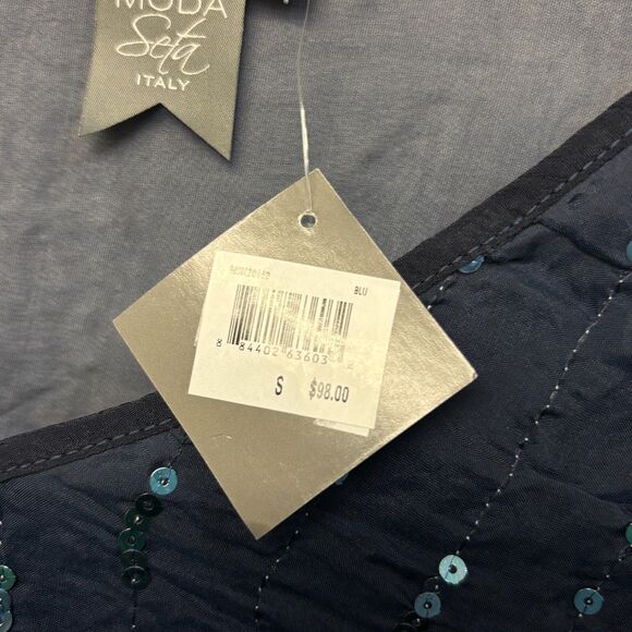 NWT Moda Seta Italy Women Blouse Top Shirt Size Small Built-in Tank D006 -13 - Picture 10 of 16